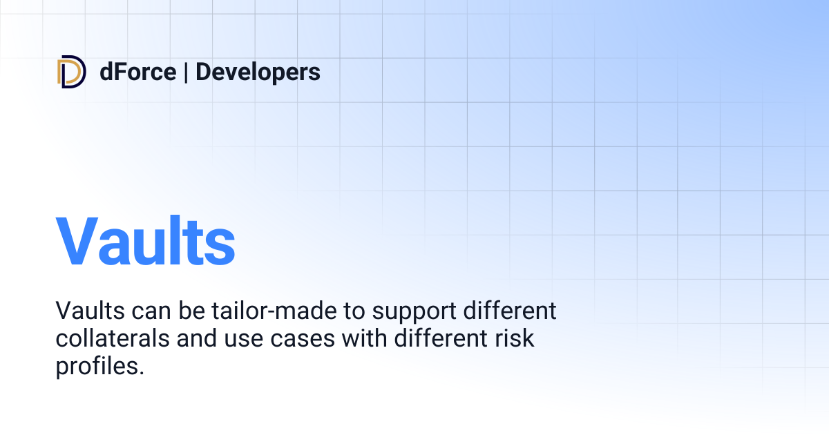Vaults | dForce | Developers
